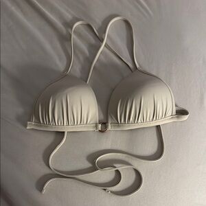 Aerie Cream Triangle Push-up Bikini Top